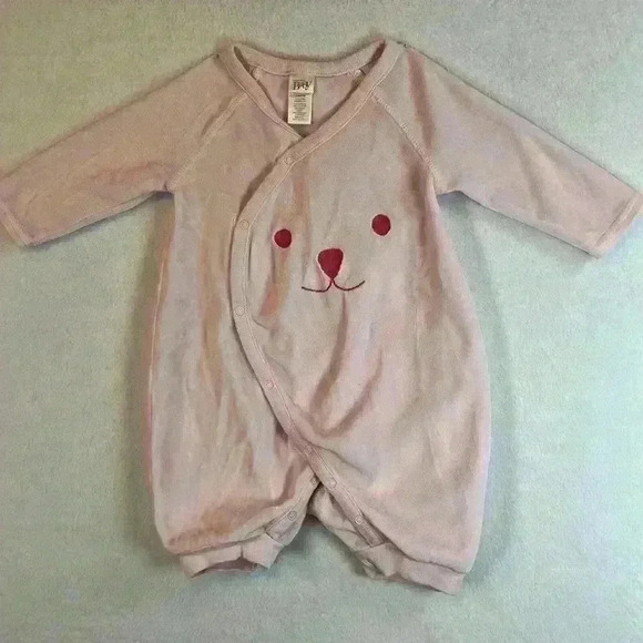Lot of 2 Nordstrom Baby / Wonder Nation Sleepers Pink 3m and 3-6m Adorable - Picture 1 of 8
